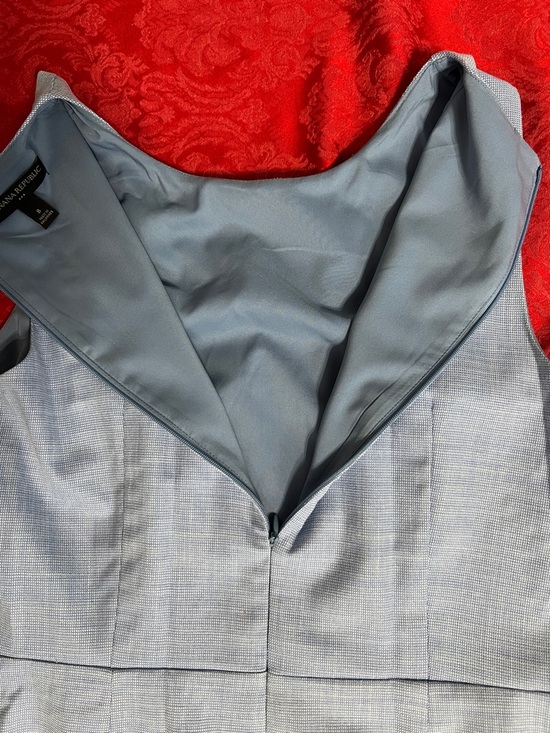 Ann Taylor Light Blue Sheath Dress Sleeveless Size 8 Career Work - Picture 7 of 9